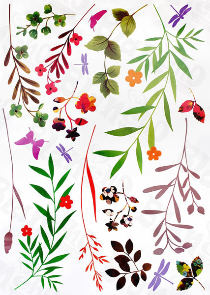Palms & Flowers - Large Wall Decals Stickers Appliques Home Decor