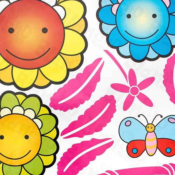 Dancing Sunflowers - Large Wall Decals Stickers Appliques Home Decor