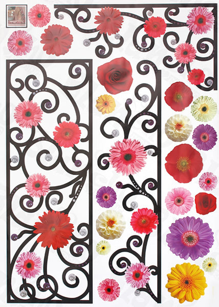 Flower Frame - Large Wall Decals Stickers Appliques Home Decor