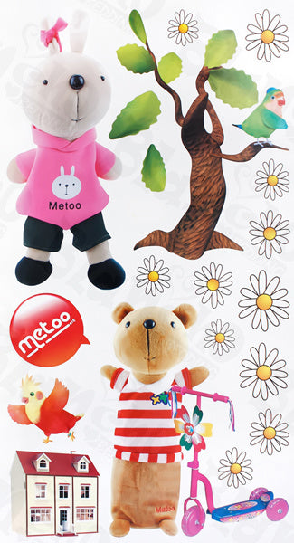 Rabbit & Bear - Wall Decals Stickers Appliques Home Decor