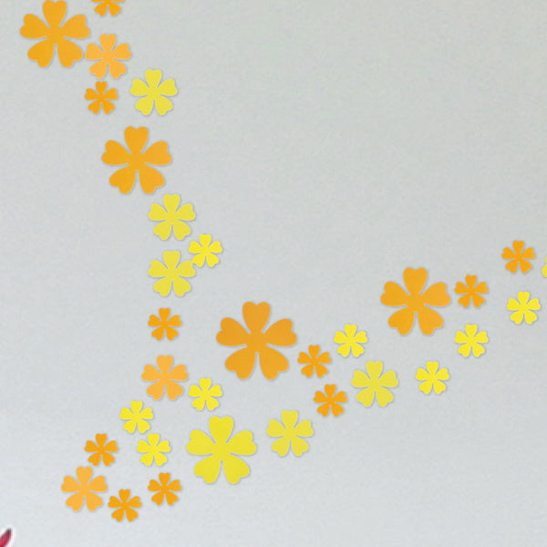 Yellow Floral Heart - Large Wall Decals Stickers Appliques Home Decor