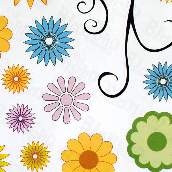 Flower Decor-5 - Wall Decals Stickers Appliques Home Decor