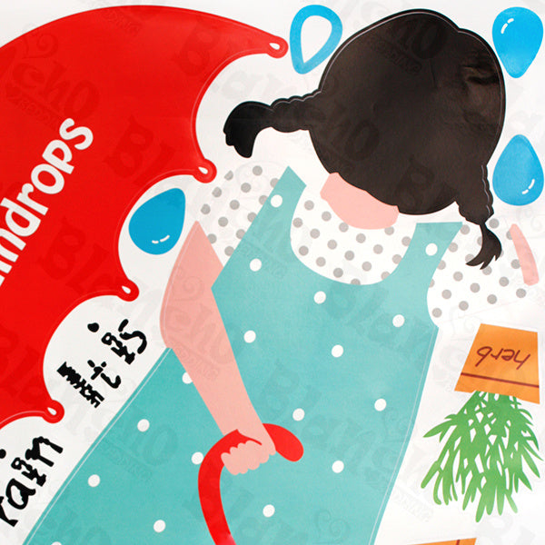 Rainy Girl - Large Wall Decals Stickers Appliques Home Decor