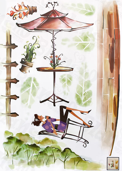 Afternoon Tea - Large Wall Decals Stickers Appliques Home Decor