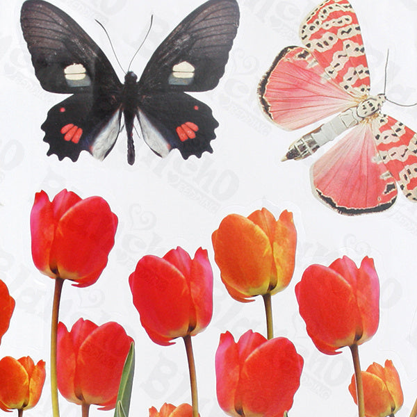Tulip & Butterfly - Wall Decals Stickers Appliques Home Decor